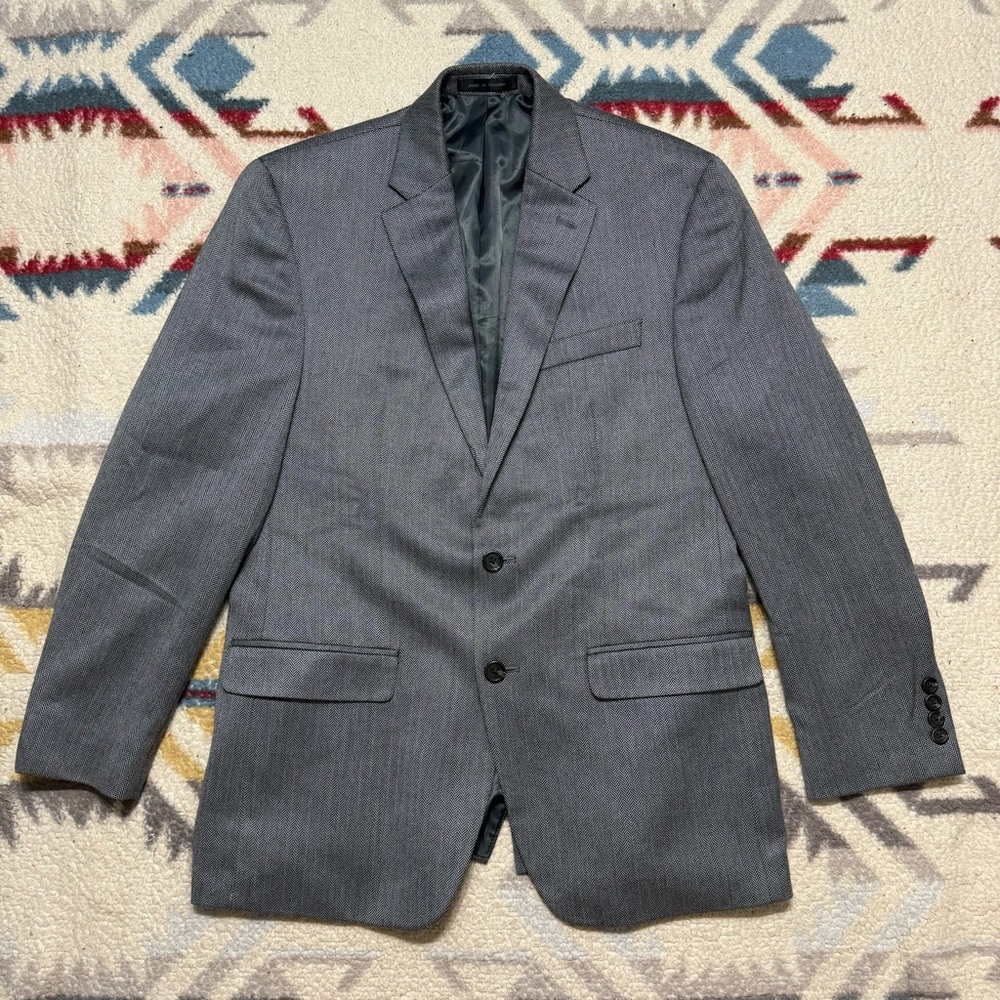 CHAPS Men’s Black Herringbone 100% Sport Coat Suit Jacket Blazer 40 R